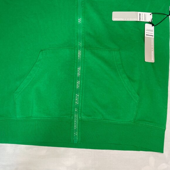 Forever 21 Green Unisex Zip Up Hoodie – Full Zip Sweatshirt – Size S – Fits Men - Picture 4 of 10